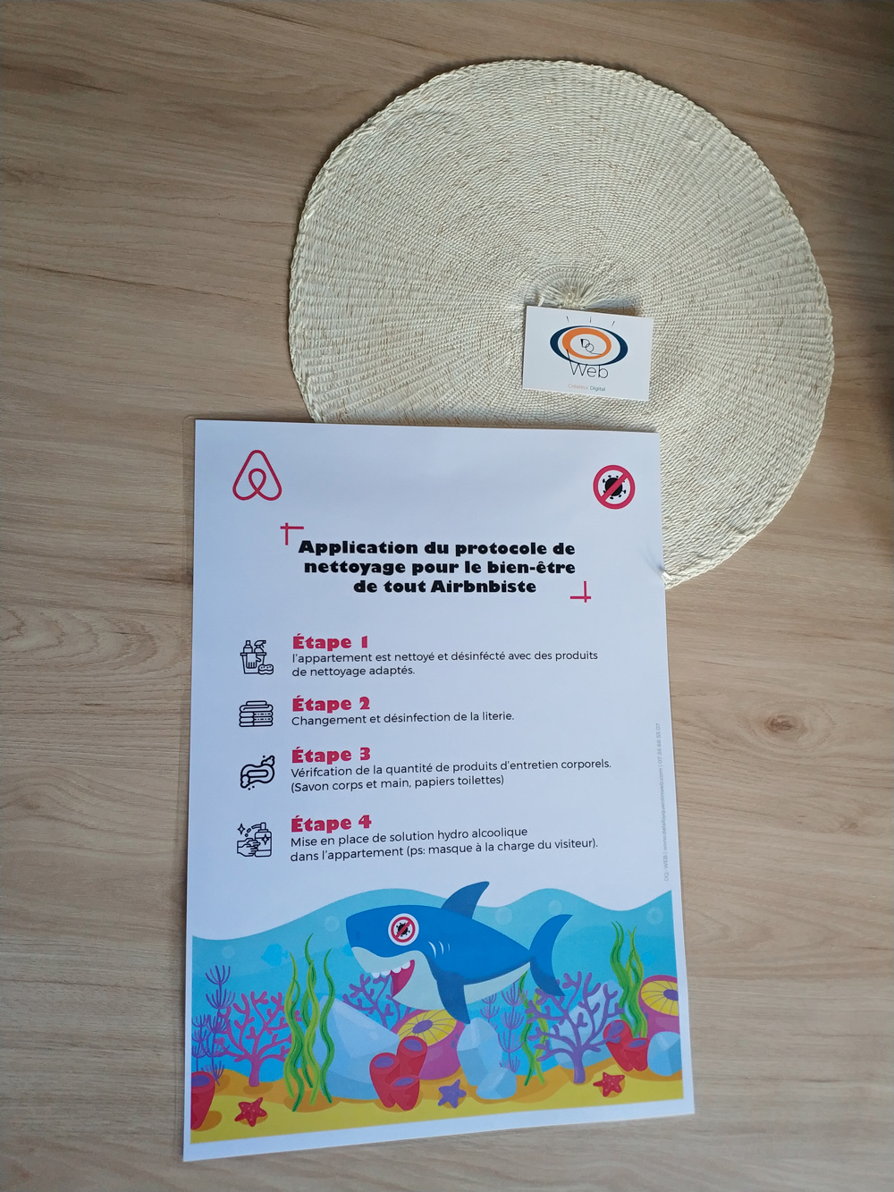 Communication Visuel -DQ-WEB affiche protocole santé airbnb