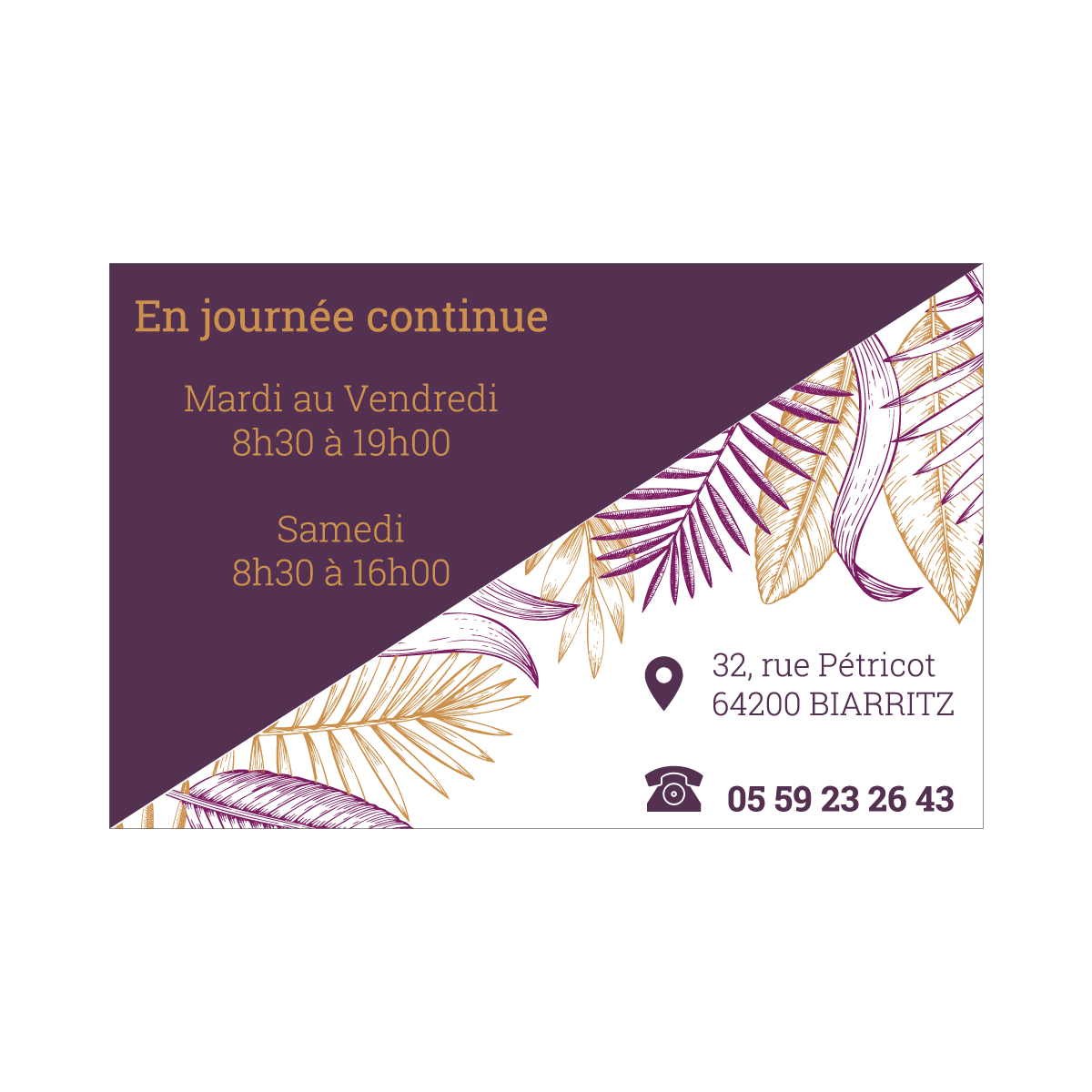DQ WEB & Design Carte de visite Coiffure Évasion Biarritz
